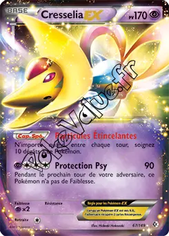 Carte Pokémon Cresselia EX  n°67 de la série Frontières Franchies