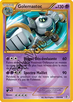 Carte Pokémon Golemastoc n°150 de la série Frontières Franchies