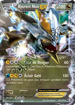 Carte Pokémon Kyurem Noir EX n°101 de la série Frontières Franchies