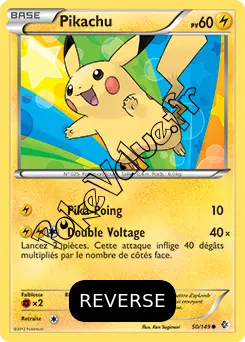 Carte Pokémon Pikachu  Reverse n°50 de la série Frontières Franchies