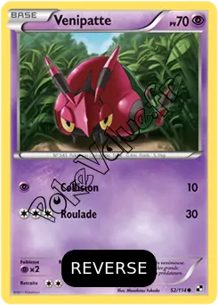 Carte Pokémon Venipatte Reverse n°52 de la série Noir et Blanc
