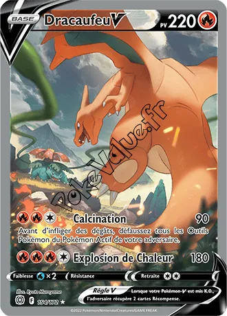 Carte Pokémon Dracaufeu V  n°154 de la série Stars Étincelantes
