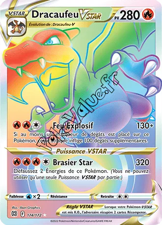 Carte Pokémon Dracaufeu VSTAR  n°174 de la série Stars Étincelantes