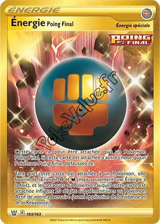 Carte Pokémon Énergie Poing Final n°183 de la série Styles de Combat
