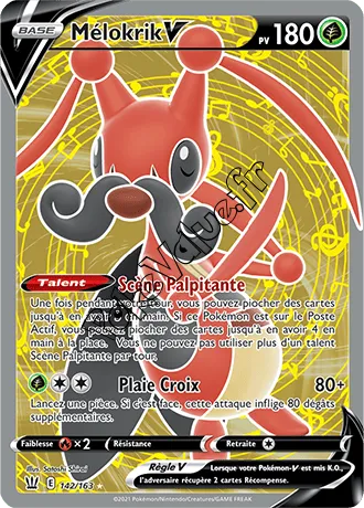 Carte Pokémon Mélokrik V  n°142 de la série Styles de Combat