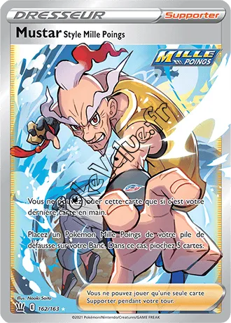 Carte Pokémon Mustar Style Mille Poings n°162 de la série Styles de Combat