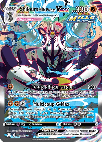 Carte Pokémon Shifours Mille Poings VMAX  n°170 de la série Styles de Combat