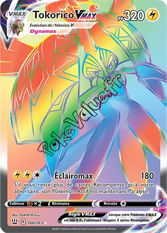 Carte Pokémon Tokorico VMAX  n°166 de la série Styles de Combat