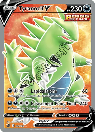 Carte Pokémon Tyranocif V  n°154 de la série Styles de Combat