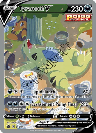 Carte Pokémon Tyranocif V  n°155 de la série Styles de Combat