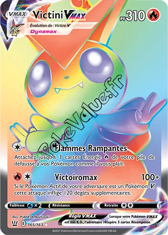 Carte Pokémon Victini VMAX  n°165 de la série Styles de Combat