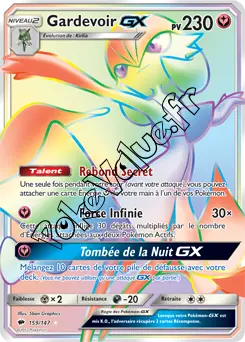 Carte Pokémon Gardevoir GX  n°159 de la série Ombres Ardentes