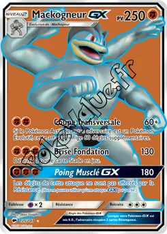 Carte Pokémon Mackogneur GX n°135 de la série Ombres Ardentes