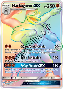 Carte Pokémon Mackogneur GX n°154 de la série Ombres Ardentes