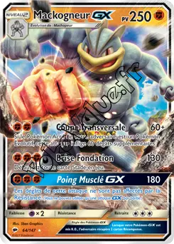 Carte Pokémon Mackogneur GX n°64 de la série Ombres Ardentes