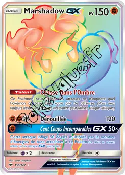 Carte Pokémon Marshadow GX  n°156 de la série Ombres Ardentes