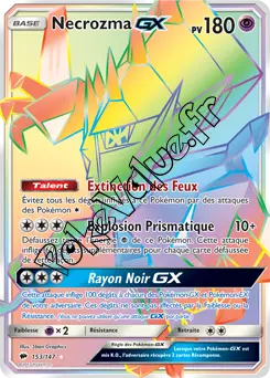 Carte Pokémon Necrozma GX  n°153 de la série Ombres Ardentes