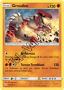 Carte Pokémon Groudon  n°113 de la série Éclipse Cosmique