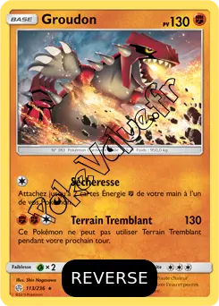 Carte Pokémon Groudon  Reverse n°113 de la série Éclipse Cosmique