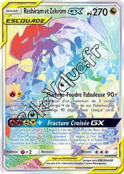 Carte Pokémon Reshiram et Zekrom GX n°259 de la série Éclipse Cosmique