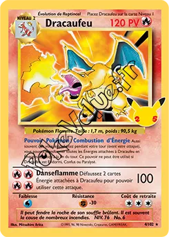 Carte Pokémon Dracaufeu  n°BS 4 de la série Célébrations