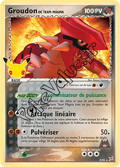 Carte Pokémon Groudon de Team Magma  n°MA 9 de la série Célébrations