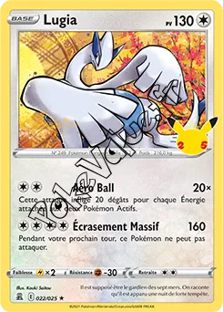 Carte Pokémon Lugia  n°022 de la série Célébrations