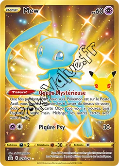 Carte Pokémon Mew  n°025 de la série Célébrations