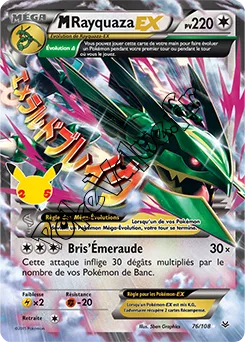 Carte Pokémon MRayquaza EX  n°ROS 76 de la série Célébrations