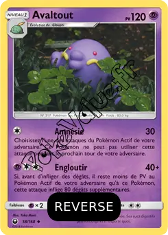 Carte Pokémon Avaltout  Reverse n°58 de la série Tempête Céleste