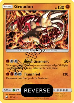Carte Pokémon Groudon  Reverse n°81 de la série Tempête Céleste