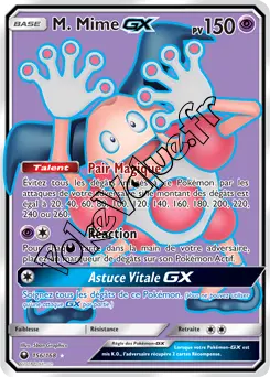 Carte Pokémon M. Mime GX n°156 de la série Tempête Céleste