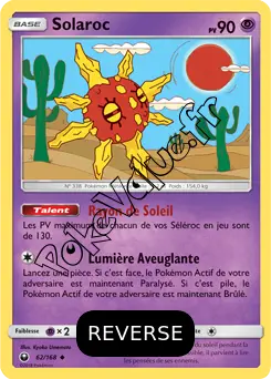 Carte Pokémon Solaroc Reverse n°62 de la série Tempête Céleste