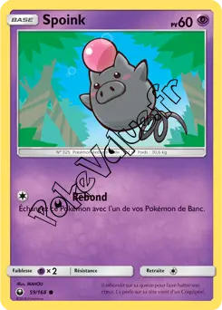 Carte Pokémon Spoink  n°59 de la série Tempête Céleste