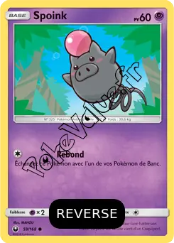 Carte Pokémon Spoink  Reverse n°59 de la série Tempête Céleste