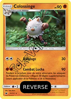 Carte Pokémon Colossinge Reverse n°51 de la série Invasion Carmin