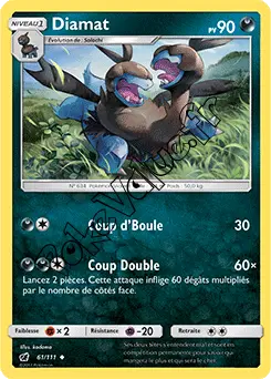 Carte Pokémon Diamat n°61 de la série Invasion Carmin