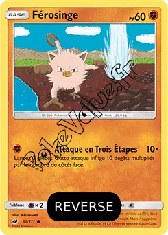 Carte Pokémon Férosinge Reverse n°50 de la série Invasion Carmin