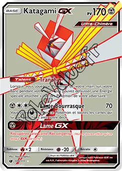 Carte Pokémon Katagami GX  n°106 de la série Invasion Carmin