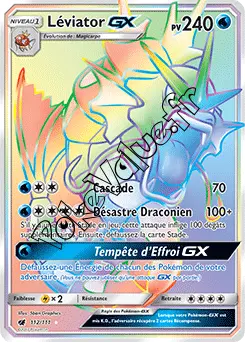 Carte Pokémon Léviator GX n°112 de la série Invasion Carmin