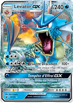 Carte Pokémon Léviator GX n°18 de la série Invasion Carmin