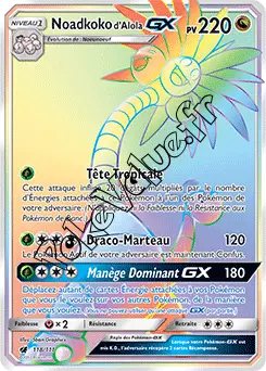 Carte Pokémon Noadkoko d’Alola GX n°118 de la série Invasion Carmin