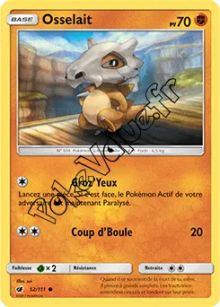 Carte Pokémon Osselait n°52 de la série Invasion Carmin