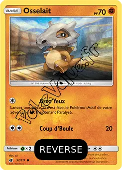 Carte Pokémon Osselait Reverse n°52 de la série Invasion Carmin