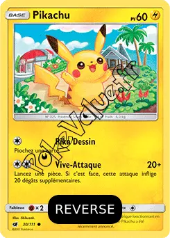 Carte Pokémon Pikachu  Reverse n°30 de la série Invasion Carmin