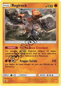 Carte Pokémon Regirock  n°53 de la série Invasion Carmin