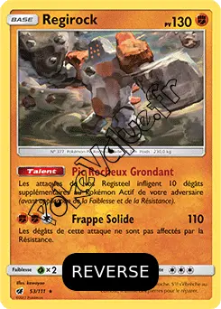Carte Pokémon Regirock  Reverse n°53 de la série Invasion Carmin