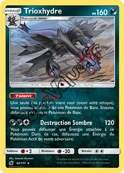 Carte Pokémon Trioxhydre n°62 de la série Invasion Carmin