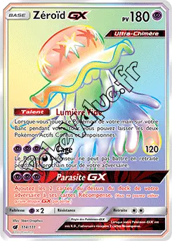 Carte Pokémon Zéroïd GX n°114 de la série Invasion Carmin