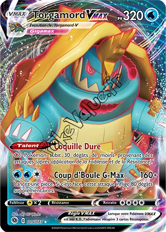 Carte Pokémon Torgamord VMAX n°15 de la série La Voie du Maître